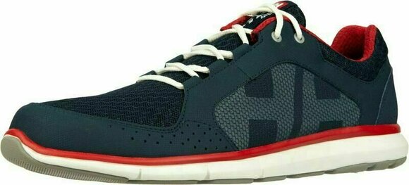 Mens Sailing Shoes Helly Hansen Men's Ahiga V4 Hydropower Sneakers Navy/Flag Red/Off White 46,5 - 1