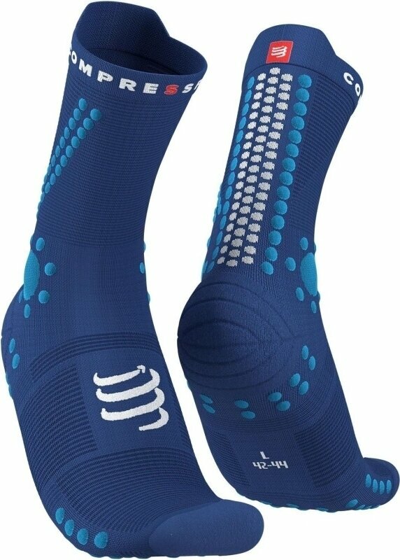 Hardloopsokken Compressport Pro Racing v4.0 Trail Sodalite/Fluo Blue T1 Hardloopsokken