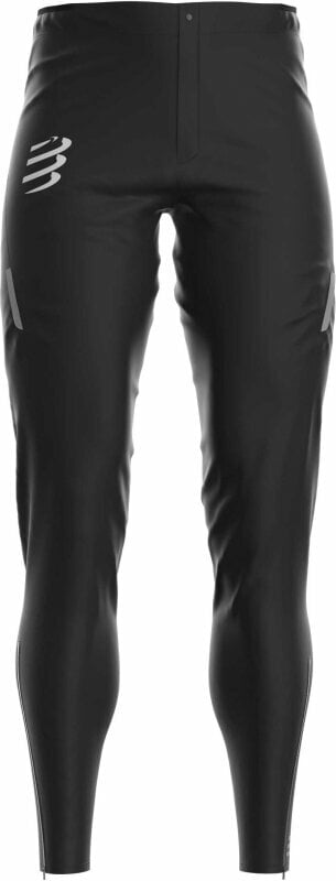 Calças/leggings de corrida Compressport Hurricane Waterproof 10/10 Jacket Black S Calças/leggings de corrida