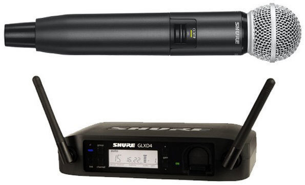 Conjunto de micrófono de mano inalámbrico Shure GLXD24E/SM58 Z2: 2404-2478 MHz