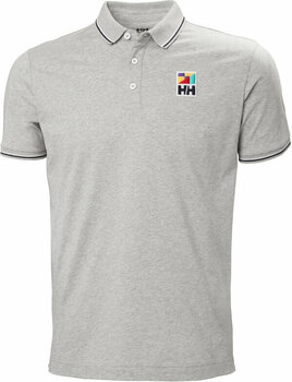 Camisa Helly Hansen Men's Jersey Polo Camisa Grey Melange 2XL - 1