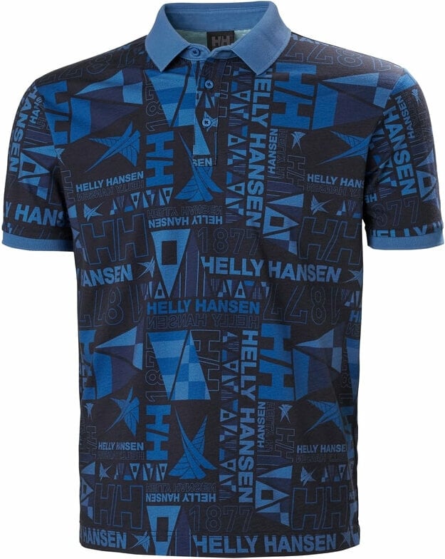 T-Shirt Helly Hansen Men's Newport Polo T-Shirt Ocean Burgee Aop L
