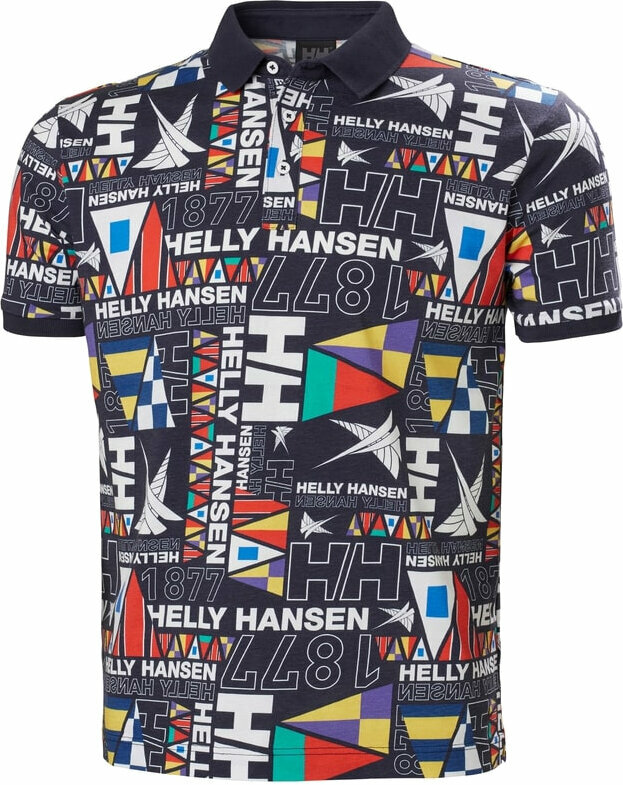 Camicia Helly Hansen Men's Newport Polo Camicia Navy Burgee Aop L