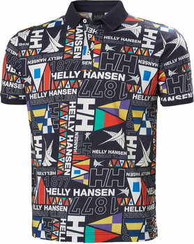 Skjorte Helly Hansen Men's Newport Polo Skjorte Navy Burgee Aop M - 1