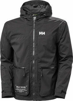Outdoor Jacket Helly Hansen Men's Move Hooded Rain Jacket Outdoor Jacket Black M - 1