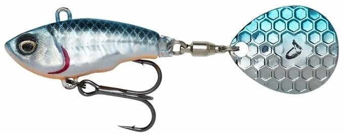 Wobbler de pesca Savage Gear Fat Tail Spin Blue Silver 5,5 cm 9 g