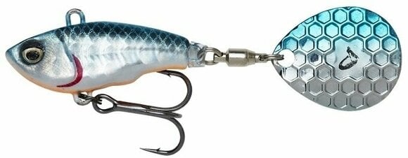 Fishing Wobbler Savage Gear Fat Tail Spin Blue Silver 6,5 cm 16 g - 1