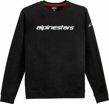 Sweatshirt Alpinestars Linear Crew Fleece Black/White S Sweatshirt - 1