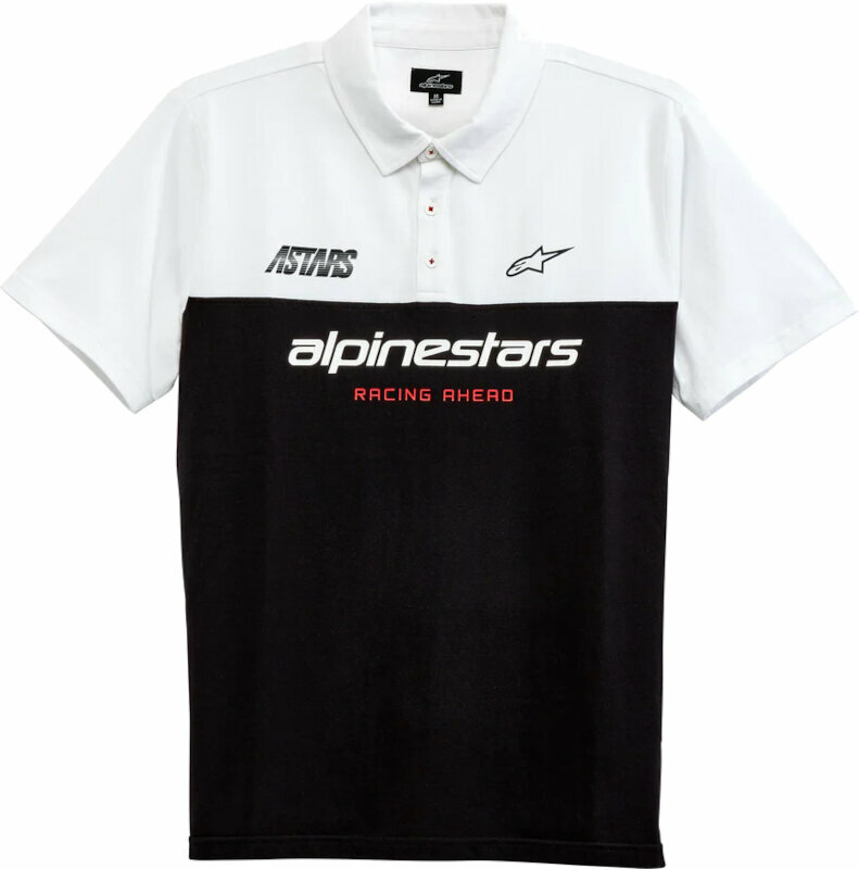Tee Shirt Alpinestars Paddock Polo Black/White S Tee Shirt