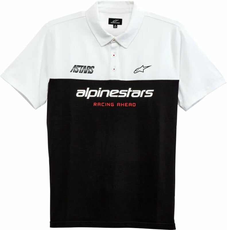 Tee Shirt Alpinestars Paddock Polo Black/White M Tee Shirt