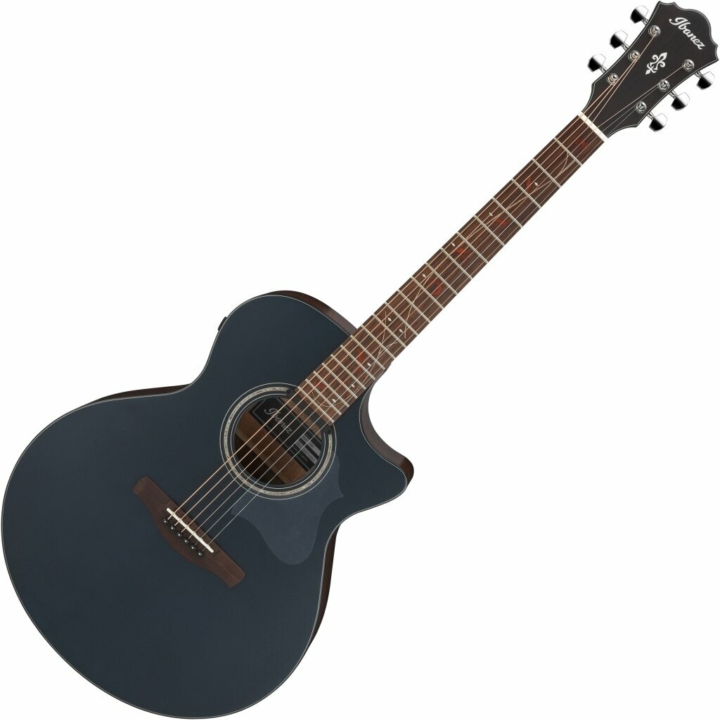 Jumbo elektro-akoestische gitaar Ibanez AE275-DBF Dark Tide Blue Flat