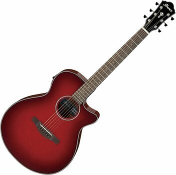 Jumbo elektro-akoestische gitaar Ibanez AEG51-TRH Transparent Red Sunburst - 1