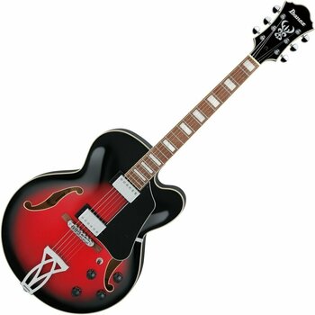 Gitara semi-akustyczna Ibanez AF75-TRS Transparent Red Sunburst - 1