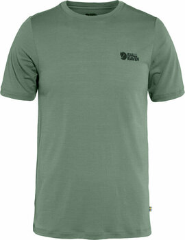 Friluftsliv T-shirt Fjällräven Abisko Wool Logo SS M Patina Green L T-shirt - 1