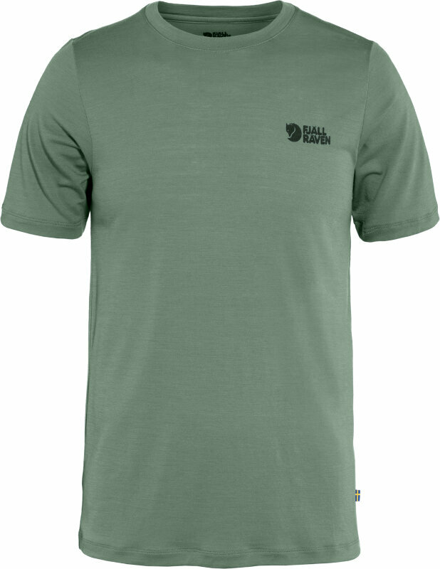 Outdoor T-Shirt Fjällräven Abisko Wool Logo SS M Patina Green XL T-Shirt