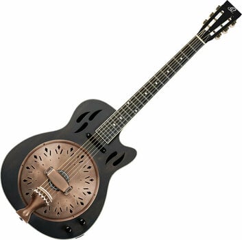 Guitare à résonateur Ortega RRG40CE-DBK Distressed Black Satin - 1