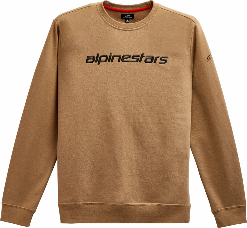 Sweatshirt Alpinestars Linear Crew Fleece Sand/Black S Sweatshirt