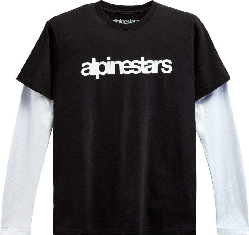 Tee Shirt Alpinestars Stack LS Knit Black/White S Tee Shirt