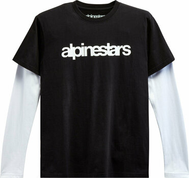 T-Shirt Alpinestars Stack LS Knit Black/White S T-Shirt - 1