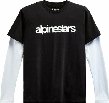 Tee Shirt Alpinestars Stack LS Knit Black/White L Tee Shirt - 1