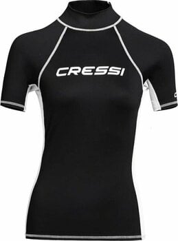 Camisa Cressi Rash Guard Lady Short Sleeve Camisa Black/White XS - 1