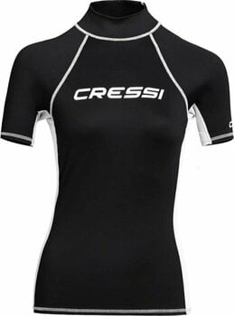 Shirt Cressi Rash Guard Lady Short Sleeve Shirt Black/White M - 1