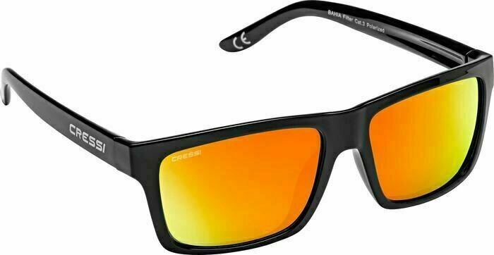 Sonnenbrille fürs Segeln Cressi Bahia Floating Black/Orange/Mirrored Sonnenbrille fürs Segeln