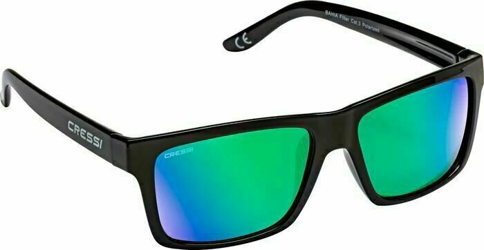 Briller til lystsejlere Cressi Bahia Floating Black/Green/Mirrored Briller til lystsejlere