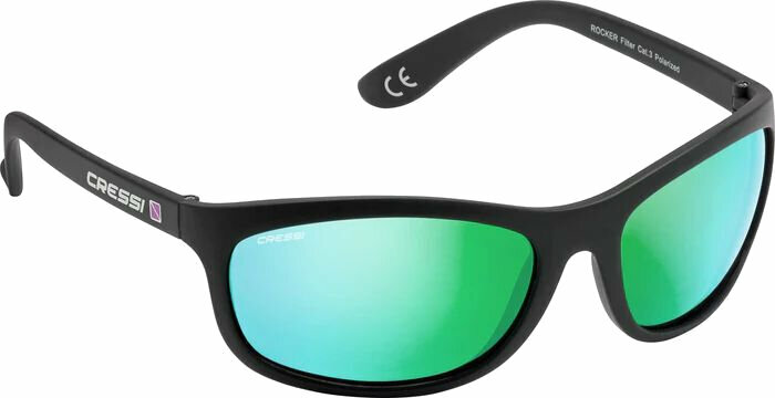 Jachtařské brýle Cressi Rocker Black/Mirrored/Green Jachtařské brýle
