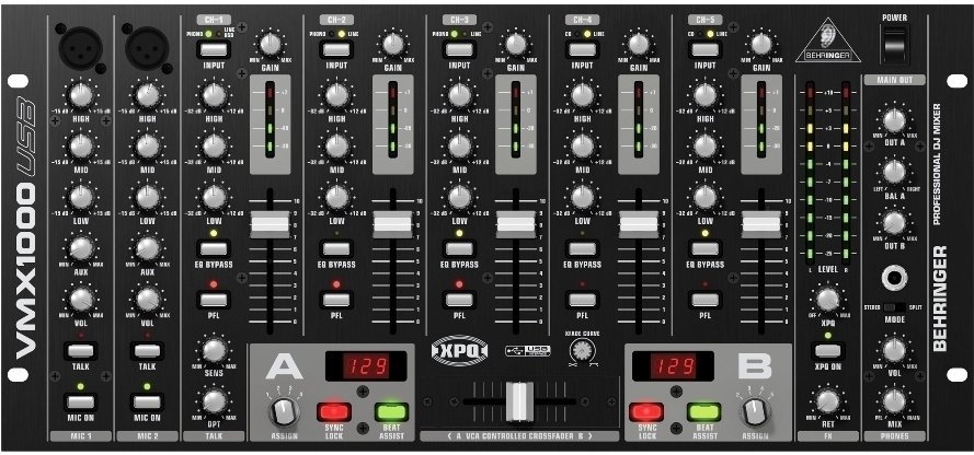 DJ Mixer Behringer VMX1000USB DJ Mixer