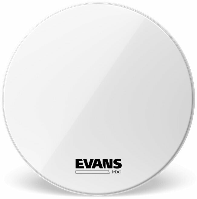 Peaux pour percussions de défilé Evans BD18MX1W MX1 Marching Bass White 18" Peaux pour percussions de défilé