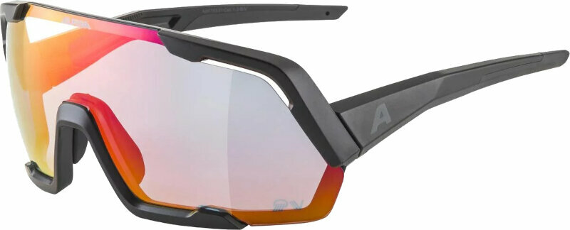 Cykelglasögon Alpina Rocket QV Black Matt/Rainbow Cykelglasögon