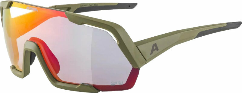 Cykelglasögon Alpina Rocket QV Olive Matt/Rainbow Cykelglasögon