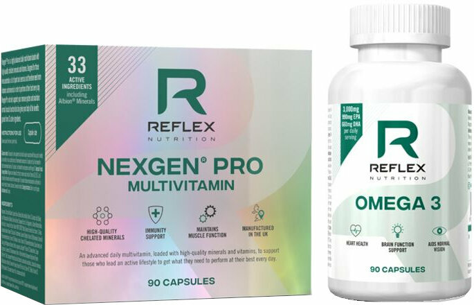 Multivitamíny Reflex Nutrition Nexgen PRO + Omega 3 90 Capsules + Omega 3 (90 Capsules) Multivitamíny