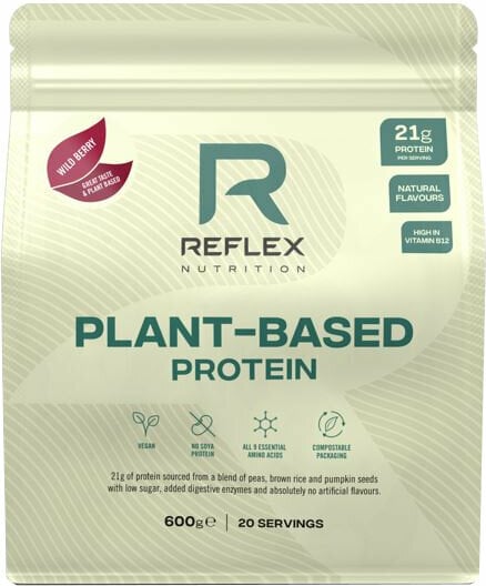 Proteínas de origen vegetal Reflex Nutrition Plant Based Protein Wild Berry 600 g Proteínas de origen vegetal