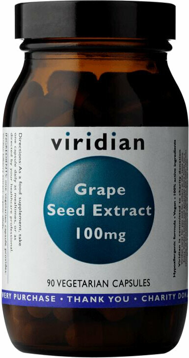 Antioxidánsok és természetes kivonatok Viridian Grape Seed 90 Capsules Antioxidánsok és természetes kivonatok