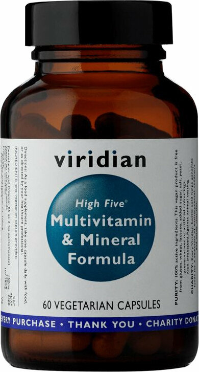 Multivitamiini Viridian High Five Multivitamin & Mineral Formula 60 Capsules Multivitamiini