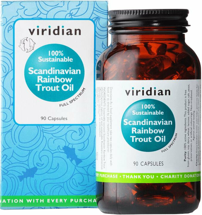 Les acides gras oméga 3 Viridian Scandinavian Rainbow Trout 90 Capsules Les acides gras oméga 3