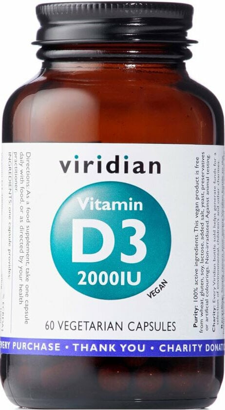 Vitamín D Viridian Vitamin D3 60 Capsules (2000IU) Vitamín D