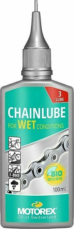 Почистване и поддръжка на велосипеди Motorex Chain Lube Wet Conditions Oil 100 ml Почистване и поддръжка на велосипеди