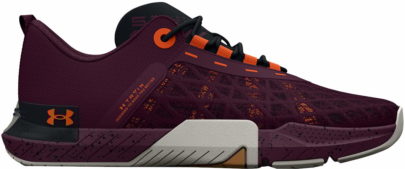 Fitness topánky Under Armour Men's UA TriBase Reign 5 Training Shoes Purple Stone/Black/Orange Blast 10,5 Fitness topánky