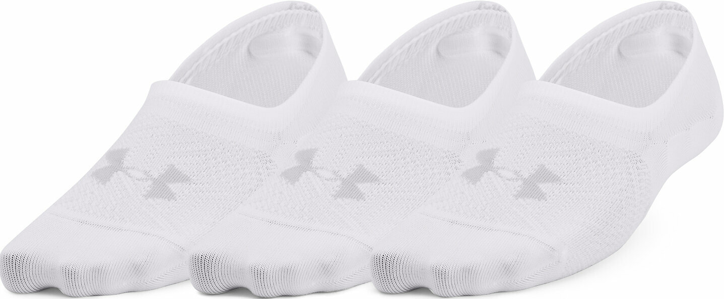 Чорапи за фитнес Under Armour Women's UA Breathe Lite Ultra Low Socks 3-Pack White/Mod Gray S Чорапи за фитнес