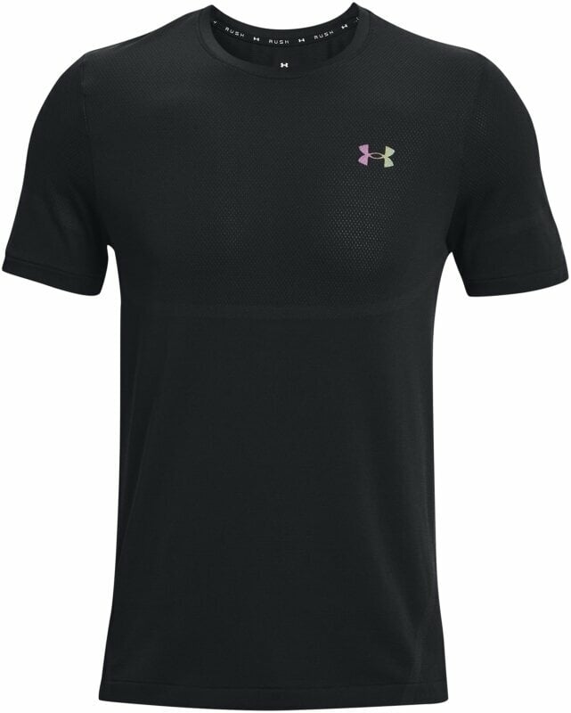 Fitness koszulka Under Armour Men's UA Rush Seamless Legacy Short Sleeve Black/Black L Fitness koszulka
