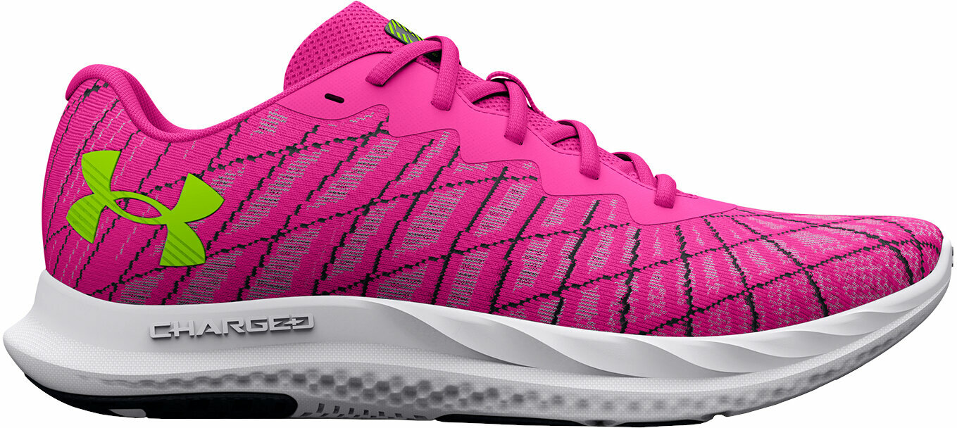 Weghardloopschoenen Under Armour Women's UA Charged Breeze 2 Running Shoes Rebel Pink/Black/Lime Surge 36 Weghardloopschoenen