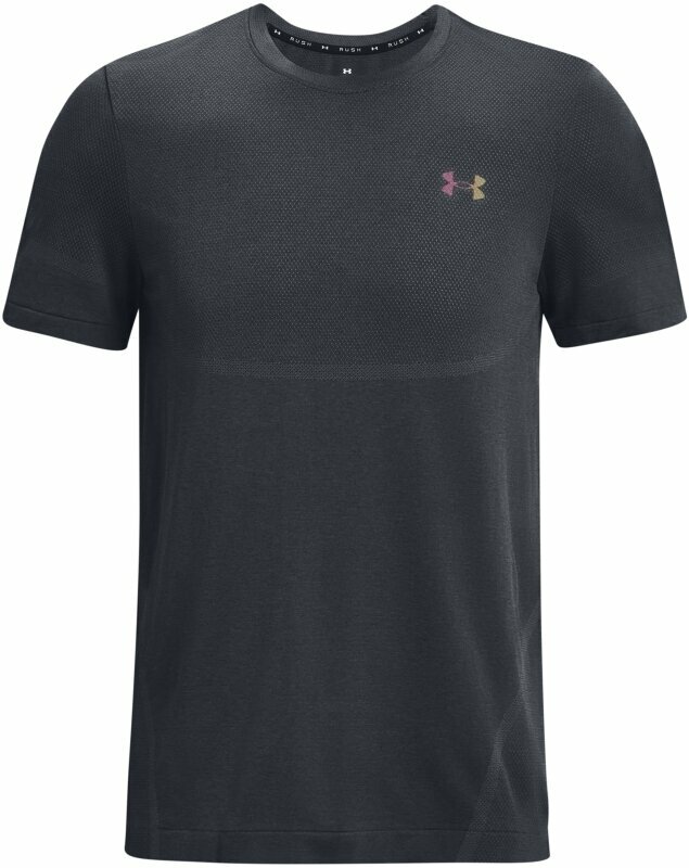 Фитнес тениска Under Armour Men's UA Rush Seamless Legacy Short Sleeve Pitch Gray/Black 2XL Фитнес тениска