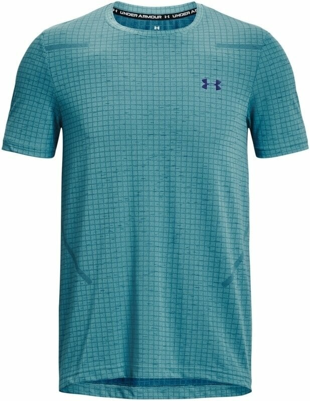 Fitness koszulka Under Armour Men's UA Seamless Grid Short Sleeve Glacier Blue/Sonar Blue S Fitness koszulka