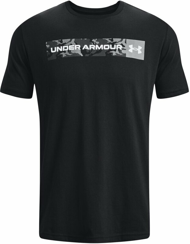Träning T-shirt Under Armour Men's UA Camo Chest Stripe Short Sleeve Black/White S Träning T-shirt
