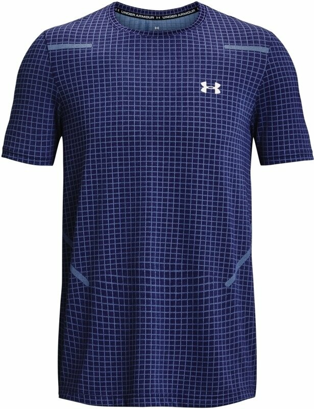 Fitness shirt Under Armour Men's UA Seamless Grid Short Sleeve Sonar Blue/Gray Mist S Fitness shirt