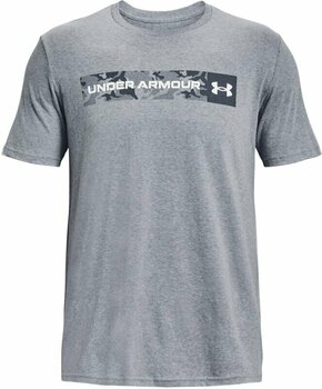 Fitness T-Shirt Under Armour Men's UA Camo Chest Stripe Short Sleeve Steel Light Heather/White S Fitness T-Shirt - 1
