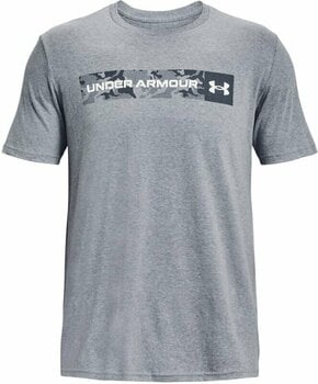 Fitness koszulka Under Armour Men's UA Camo Chest Stripe Short Sleeve Steel Light Heather/White 2XL Fitness koszulka - 1